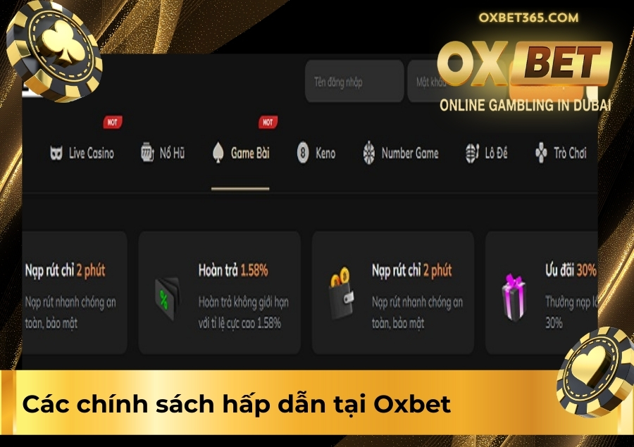 Các chính sách hấp dẫn tại oxbet