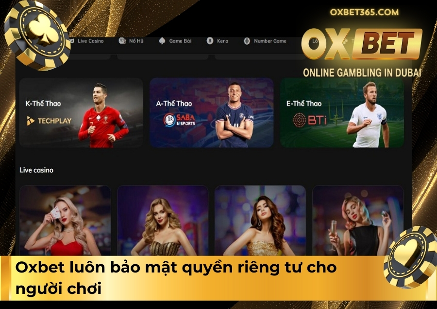 Oxbet luôn bảo mật quyền riêng tư cho người chơi