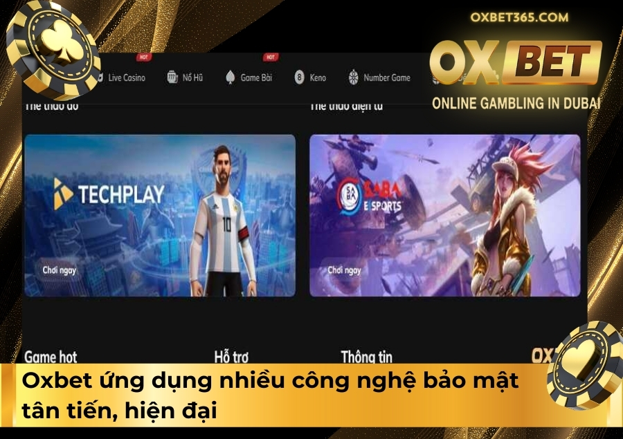 Oxbet ứng dụng nhiều công nghệ bảo mật tân tiến, hiện đại